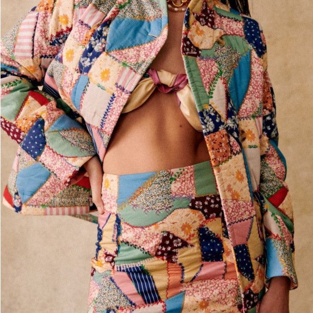 Sézane Kalvin Jacket in Patchwork NWT 36/4 *RARE* - Picture 4 of 5